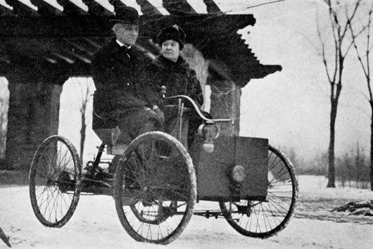 Mr & Mrs Henry Ford In His First Car