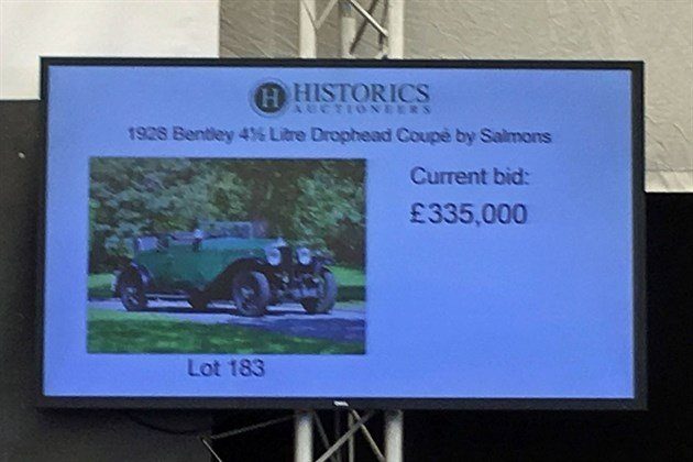 Bentley 4.5 DHC 1928 Historics £335.000